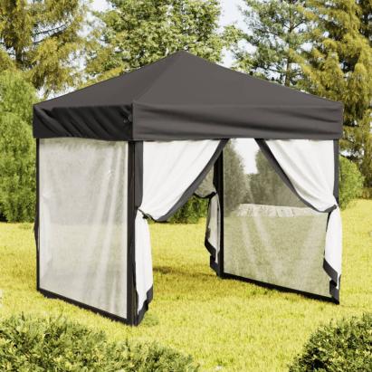 Cort pliabil pentru petrecere, pereți laterali, antracit, 2x2 m GartenMobel Dekor