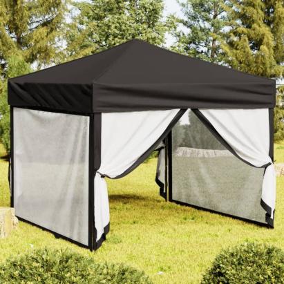 Cort pliabil pentru petrecere, pereți laterali, negru, 3x3 m GartenMobel Dekor