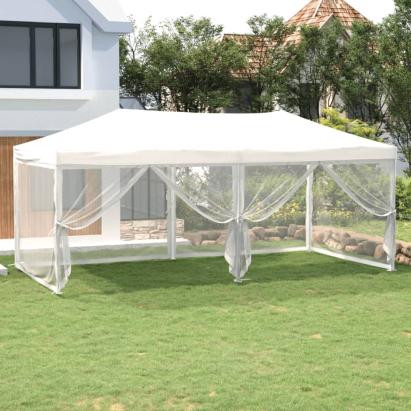 Cort pliabil pentru petreceri cu pereți lateral, alb, 3x6 m GartenMobel Dekor