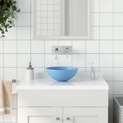 Chiuvetă pentru baie, albastru deschis, ceramică, rotund GartenMobel Dekor