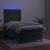Pat cu arcuri, saltea și LED, verde închis, 90x190 cm, catifea GartenMobel Dekor