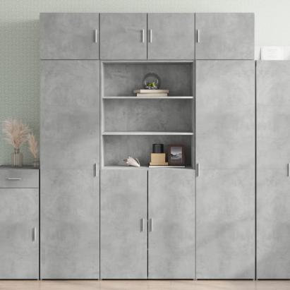 Dulap înalt, gri beton, 80x42,5x185 cm, lemn prelucrat GartenMobel Dekor