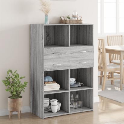 Dulap înalt, gri sonoma, 80x42,5x124 cm, lemn prelucrat GartenMobel Dekor