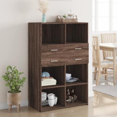 Dulap înalt, stejar maro, 80x42,5x124 cm, lemn prelucrat GartenMobel Dekor