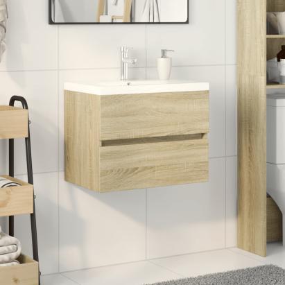 Set mobilier de baie, 2 piese, ceramică și lemn prelucrat GartenMobel Dekor