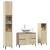 Set mobilier de baie, 3 piese, stejar sonoma, lemn prelucrat GartenMobel Dekor