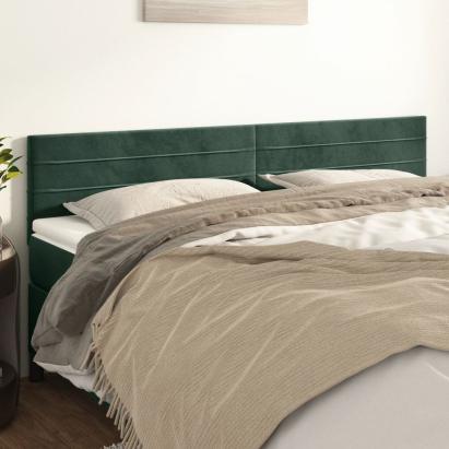 Tăblii de pat, 2 buc, verde închis, 90x5x78/88 cm, catifea GartenMobel Dekor
