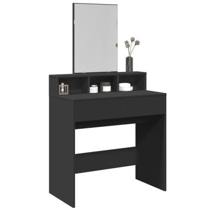 Masă de toaletă cu oglindă, negru, 80x41x144,5 cm GartenMobel Dekor