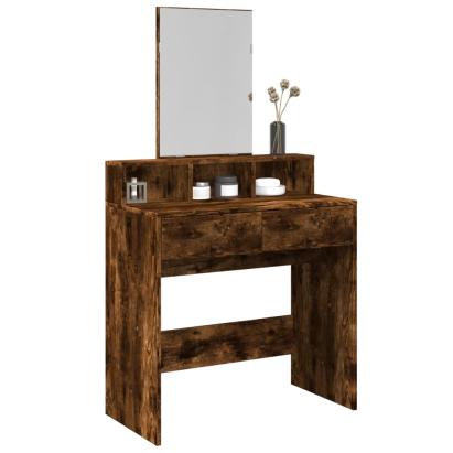 Masă de toaletă cu oglindă, stejar fumuriu, 80x41x144,5 cm GartenMobel Dekor