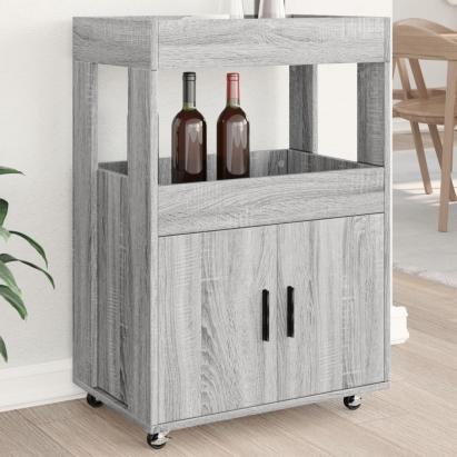 Cărucior de bar, gri sonoma, 60x39,5x89 cm, lemn prelucrat GartenMobel Dekor