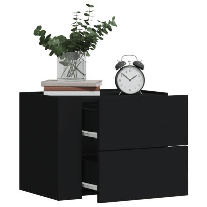 Noptiere de perete, 2 buc., negru, 45x30x35 cm GartenMobel Dekor