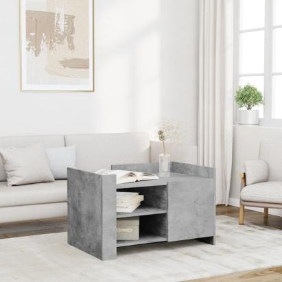 Măsuță de cafea, gri beton, 80x50x50 cm, lemn prelucrat GartenMobel Dekor