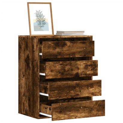 Dulap colț cu sertare stejar fumuriu 60x41x76 cm lemn prelucrat GartenMobel Dekor