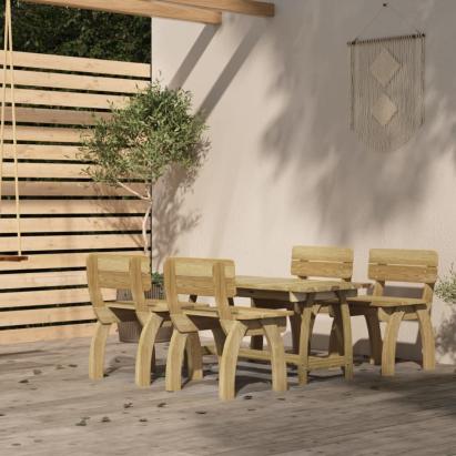 Set mobilier de exterior, 5 piese, lemn de pin tratat GartenMobel Dekor