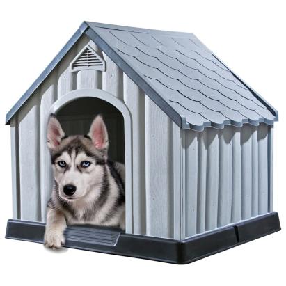 Cușcă pentru câini, gri, 92x87x91 cm, plastic GartenMobel Dekor