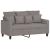 Set de canapea cu perne, 2 piese, gri taupe, material textil GartenMobel Dekor