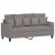 Set de canapea cu perne, 2 piese, gri taupe, material textil GartenMobel Dekor