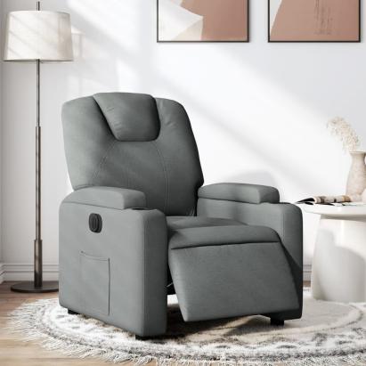 Fotoliu rabatabil electric, gri închis, material textil GartenMobel Dekor