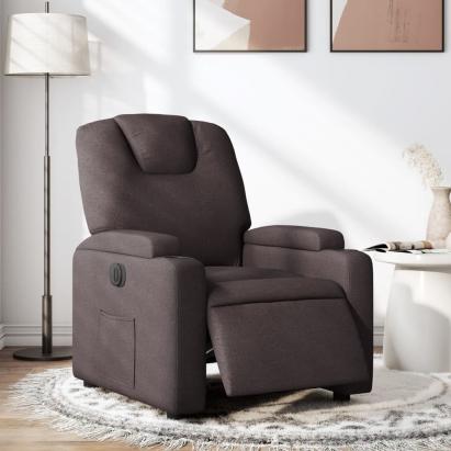 Fotoliu rabatabil electric, maro închis, material textil GartenMobel Dekor