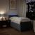 Pat box spring cu saltea, gri închis, 90x190 cm, textil GartenMobel Dekor
