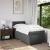 Pat box spring cu saltea, gri închis, 90x190 cm, textil GartenMobel Dekor