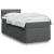 Pat box spring cu saltea, gri închis, 90x200 cm, textil GartenMobel Dekor