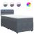 Pat box spring cu saltea, gri închis, 80x200 cm, catifea GartenMobel Dekor