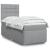 Pat box spring cu saltea, gri deschis, 90x190 cm, textil GartenMobel Dekor
