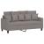 Canapea cu 2 locuri, gri taupe, 140 cm, material textil GartenMobel Dekor