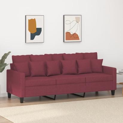 Canapea cu 3 locuri, roșu vin, 180 cm, material textil GartenMobel Dekor