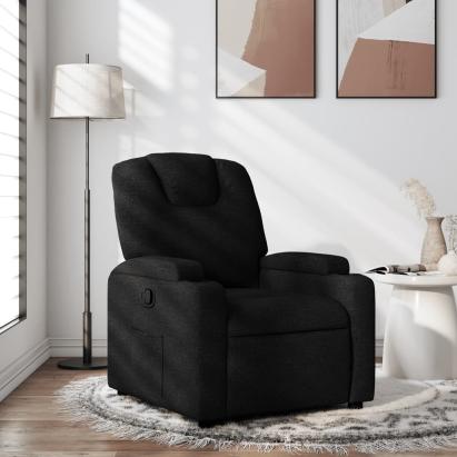 Fotoliu rabatabil, negru, material textil GartenMobel Dekor