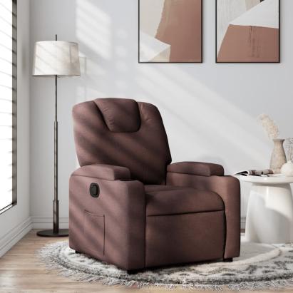 Fotoliu rabatabil, maro închis, material textil GartenMobel Dekor