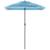 Umbrelă soare de grădină stâlp din oțel, albastru 300x200x250cm GartenMobel Dekor