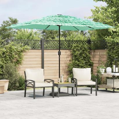 Umbrelă soare de grădină cu stâlp din oțel verde 300x200x250 cm GartenMobel Dekor