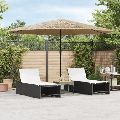 Umbrelă soare de grădină cu stâlp din oțel, maro 388x388x248 cm GartenMobel Dekor