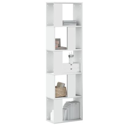 Bibliotecă cu 5 niveluri, alb 45x23,5x162,5 cm lemn prelucrat GartenMobel Dekor