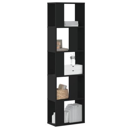 Bibliotecă cu 5 niveluri negru 45x23,5x162,5 cm lemn prelucrat GartenMobel Dekor