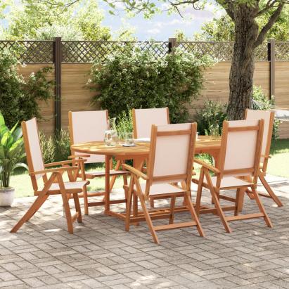 Set mobilier de grădină, 7 piese, lemn masiv acacia/textilenă GartenMobel Dekor