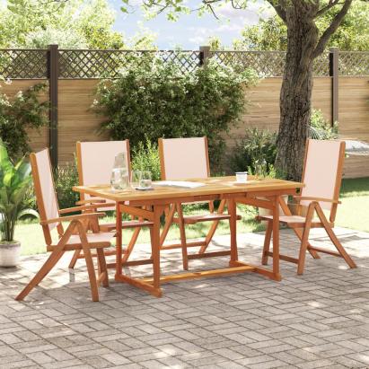 Set mobilier de grădină, 5 piese, lemn masiv acacia/textilenă GartenMobel Dekor