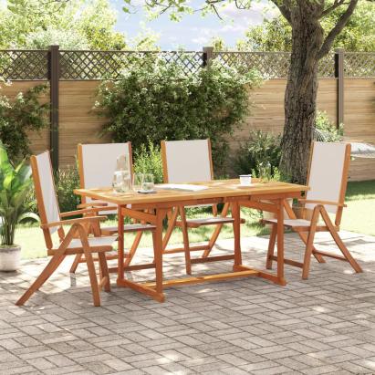 Set mobilier de grădină, 5 piese, lemn masiv acacia/textilenă GartenMobel Dekor