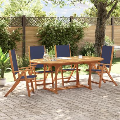 Set mobilier de grădină, 5 piese, lemn masiv acacia/textilenă GartenMobel Dekor