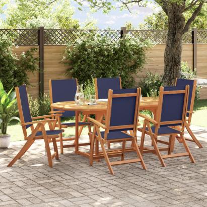 Set mobilier de grădină, 7 piese, lemn masiv acacia/textilenă GartenMobel Dekor