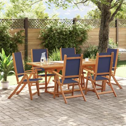 Set mobilier de grădină, 7 piese, lemn masiv acacia/textilenă GartenMobel Dekor