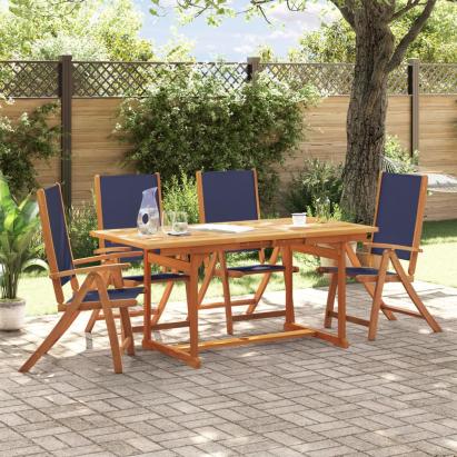 Set mobilier de grădină, 5 piese, lemn masiv acacia/textilenă GartenMobel Dekor
