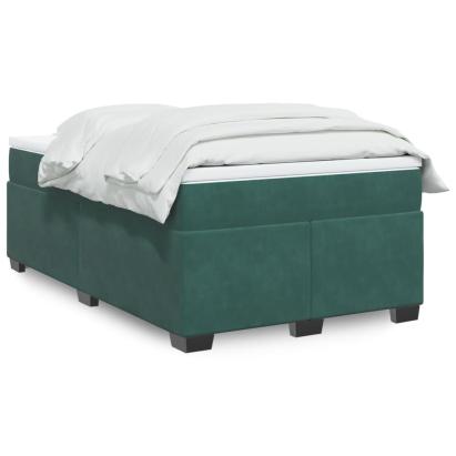 Pat box spring cu saltea, verde închis, 120x190 cm, catifea GartenMobel Dekor