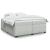 Pat box spring cu saltea, gri deschis, 200x200 cm, catifea GartenMobel Dekor