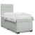 Pat box spring cu saltea, gri deschis, 90x190 cm, catifea GartenMobel Dekor