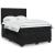 Pat box spring cu saltea, negru, 140x190 cm, catifea GartenMobel Dekor