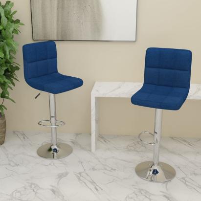 Scaune de bar, 2 buc., albastru, material textil GartenMobel Dekor