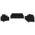 Set de canapele cu perne, 3 piese, negru, catifea GartenMobel Dekor